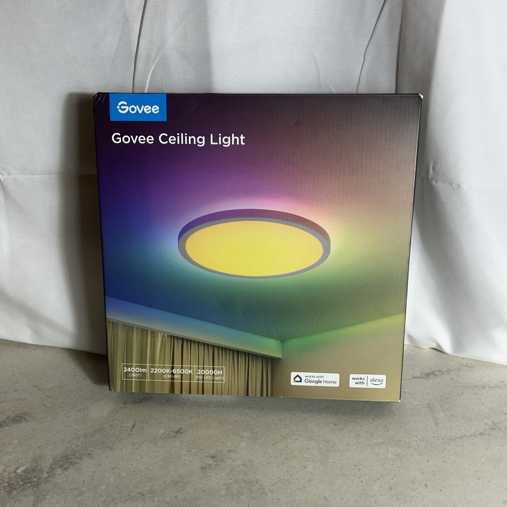 Govee Smart Ceiling Light, RGBIC LED Ceiling Light Fixture, 2400LM Flush Mount L
